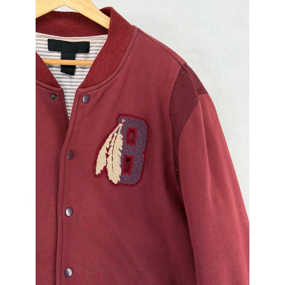 Black Scale Varsity Bomber Jacket Maroon Burgundy XXL Pain Is Inevitable